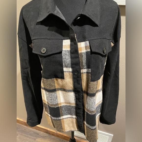 Plaid Print Drop Shoulder Coat - Picture 5 of 13
